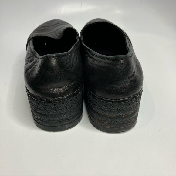 Prada platform espadrille shoes black leather size 40.5 - Picture 4 of 9